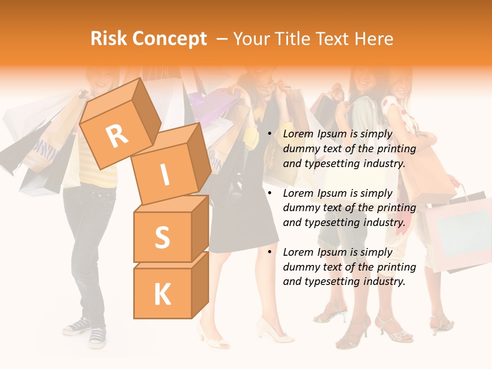 A Group Of Young Women Holding Shopping Bags PowerPoint Template