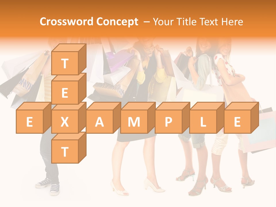 A Group Of Young Women Holding Shopping Bags PowerPoint Template