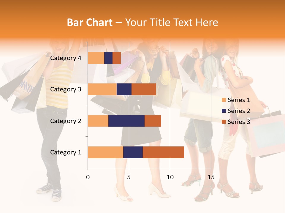 A Group Of Young Women Holding Shopping Bags PowerPoint Template
