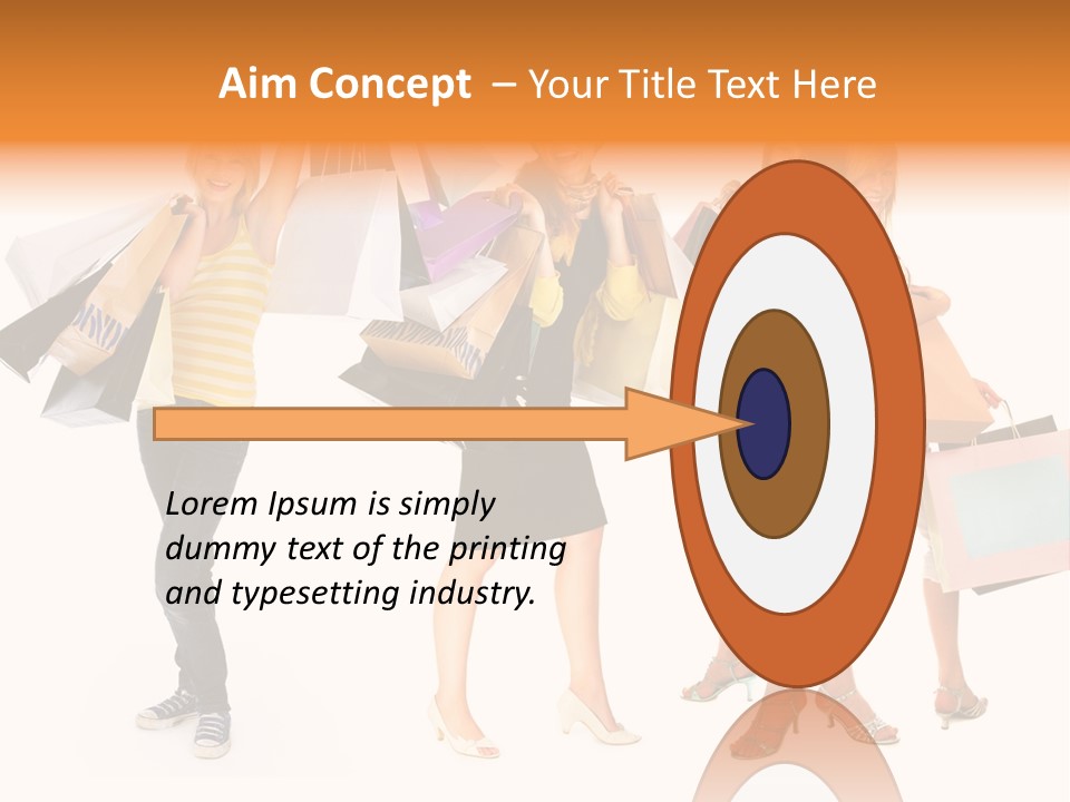 A Group Of Young Women Holding Shopping Bags PowerPoint Template