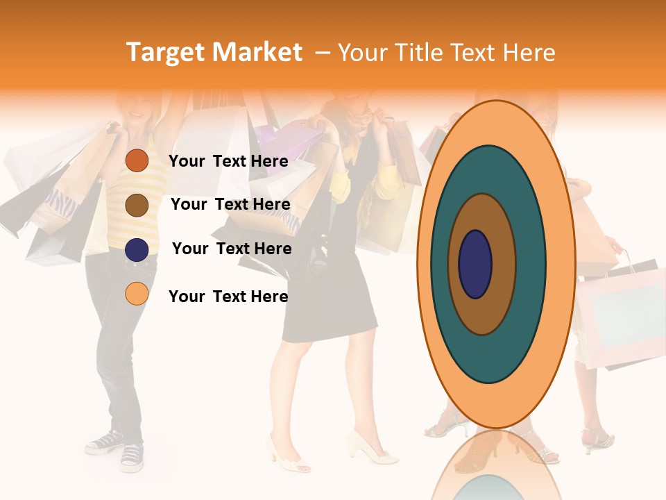 A Group Of Young Women Holding Shopping Bags PowerPoint Template