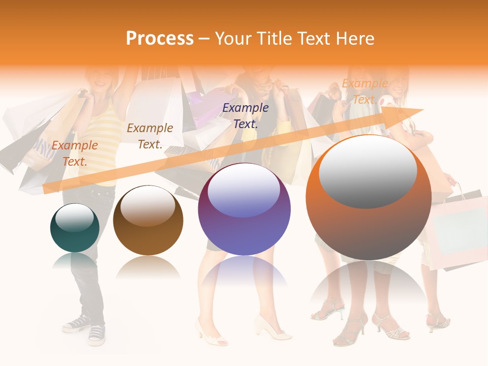 A Group Of Young Women Holding Shopping Bags PowerPoint Template