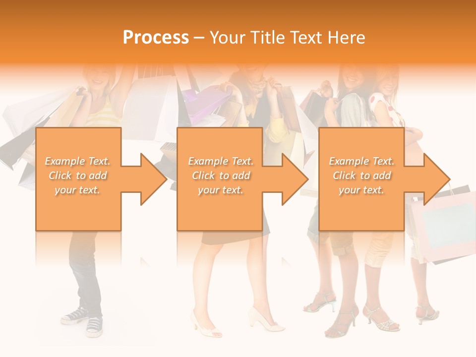 A Group Of Young Women Holding Shopping Bags PowerPoint Template