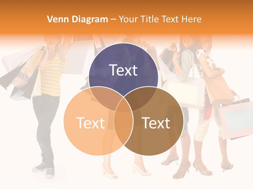 A Group Of Young Women Holding Shopping Bags PowerPoint Template