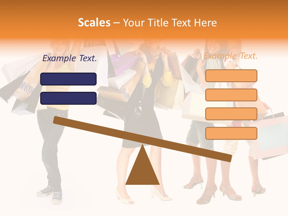 A Group Of Young Women Holding Shopping Bags PowerPoint Template