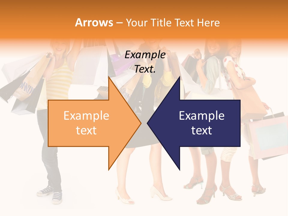 A Group Of Young Women Holding Shopping Bags PowerPoint Template