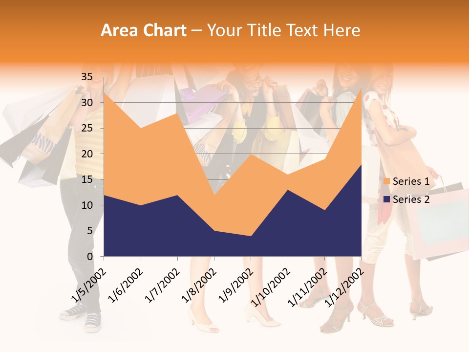 A Group Of Young Women Holding Shopping Bags PowerPoint Template