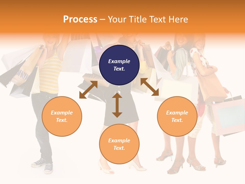 A Group Of Young Women Holding Shopping Bags PowerPoint Template