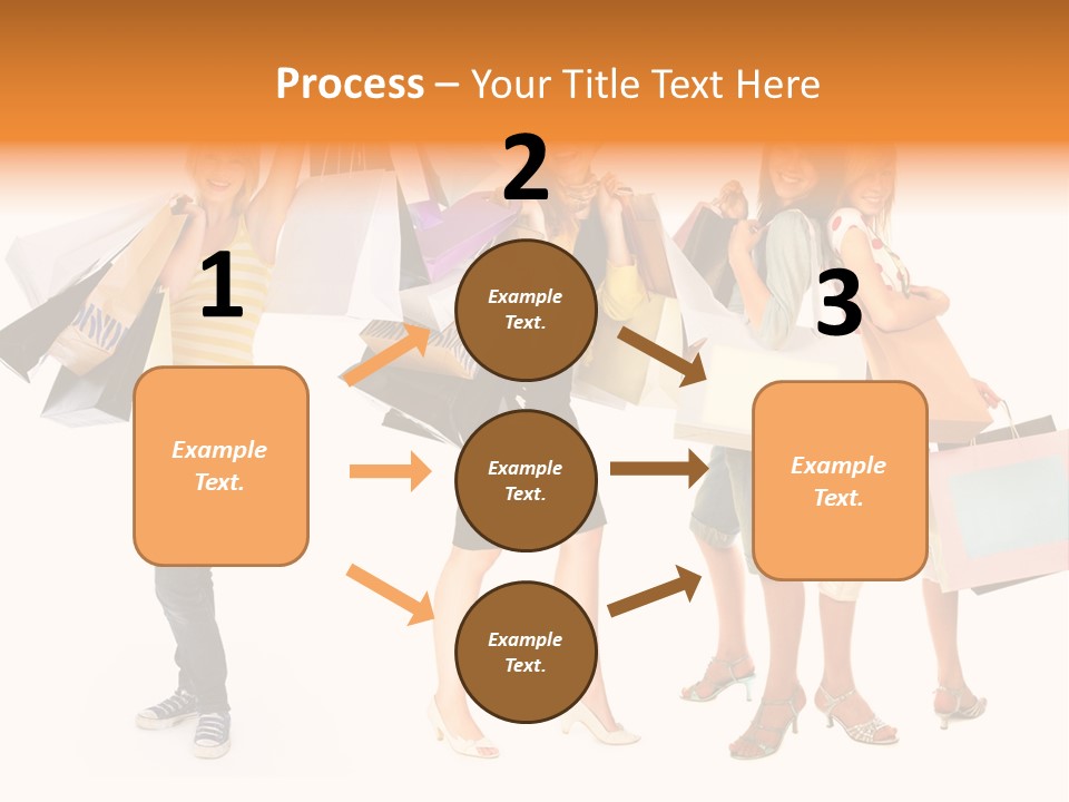 A Group Of Young Women Holding Shopping Bags PowerPoint Template