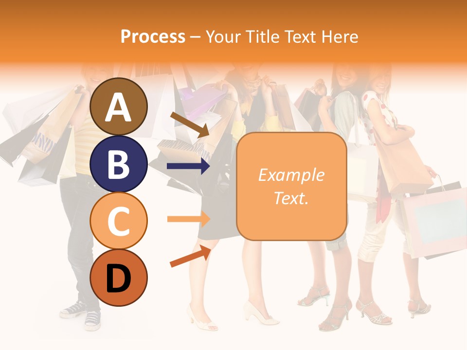 A Group Of Young Women Holding Shopping Bags PowerPoint Template