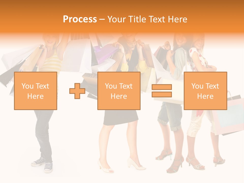 A Group Of Young Women Holding Shopping Bags PowerPoint Template
