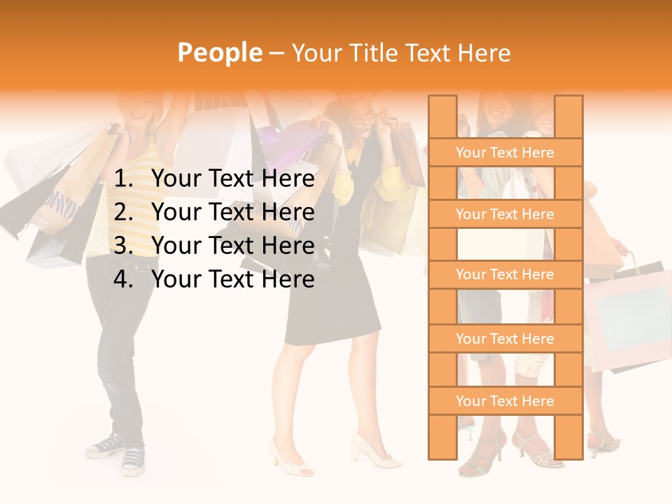 A Group Of Young Women Holding Shopping Bags PowerPoint Template