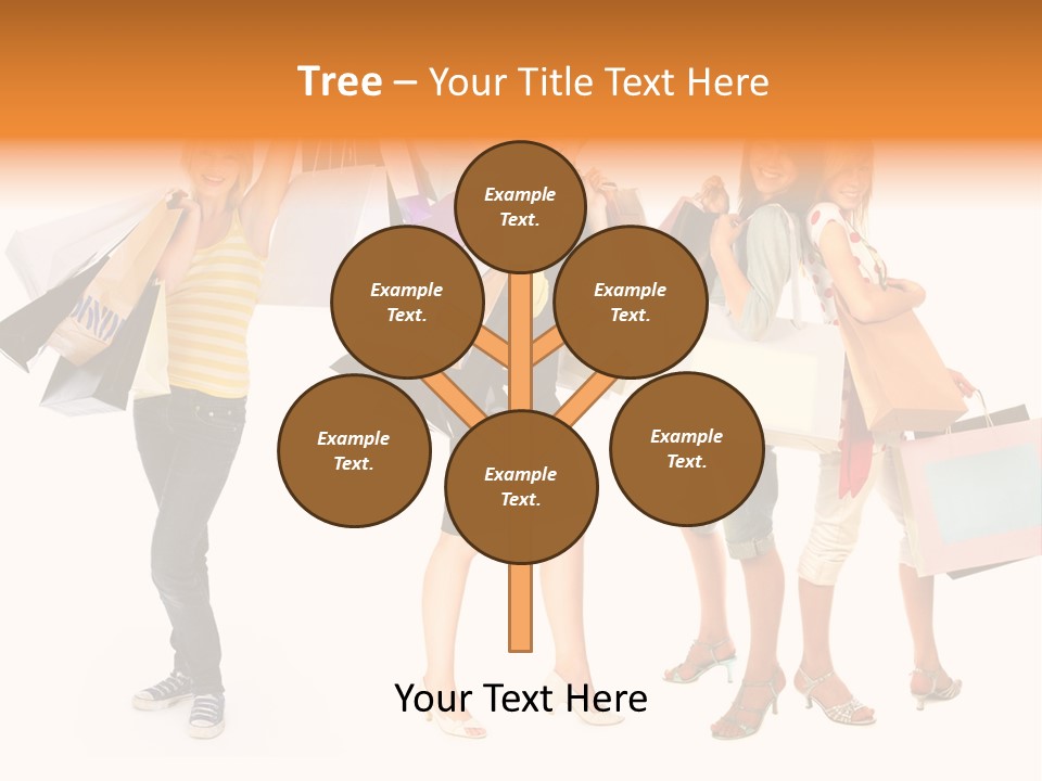 A Group Of Young Women Holding Shopping Bags PowerPoint Template