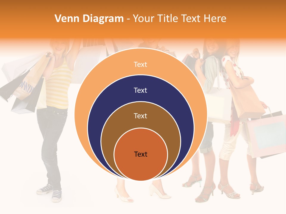 A Group Of Young Women Holding Shopping Bags PowerPoint Template