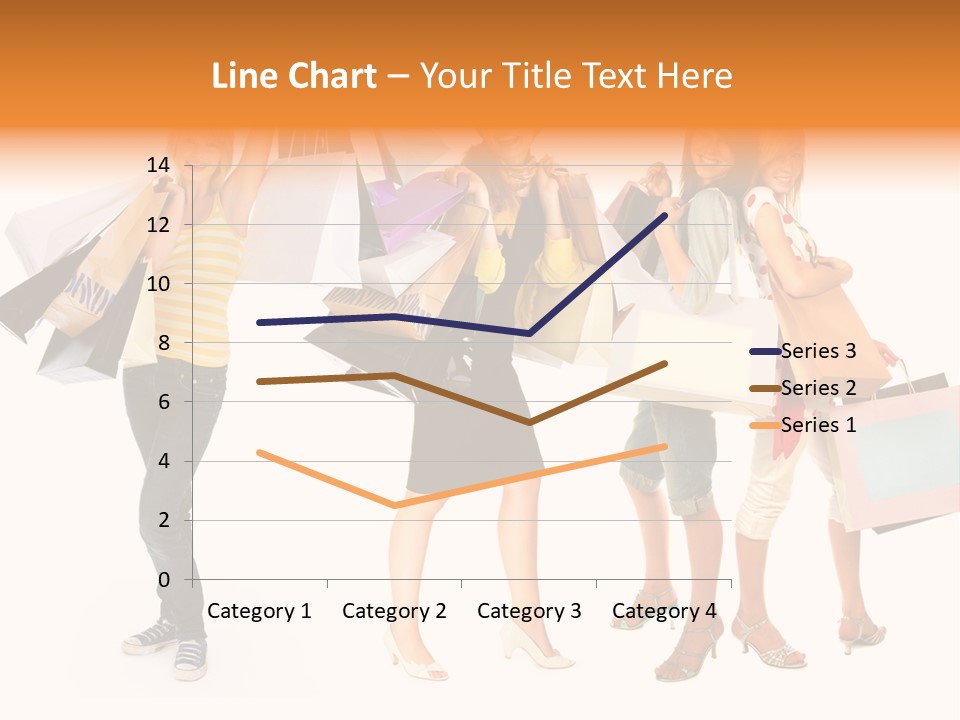 A Group Of Young Women Holding Shopping Bags PowerPoint Template