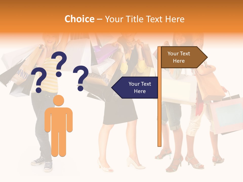 A Group Of Young Women Holding Shopping Bags PowerPoint Template