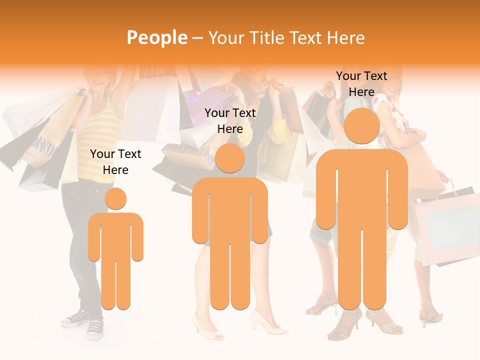 A Group Of Young Women Holding Shopping Bags PowerPoint Template