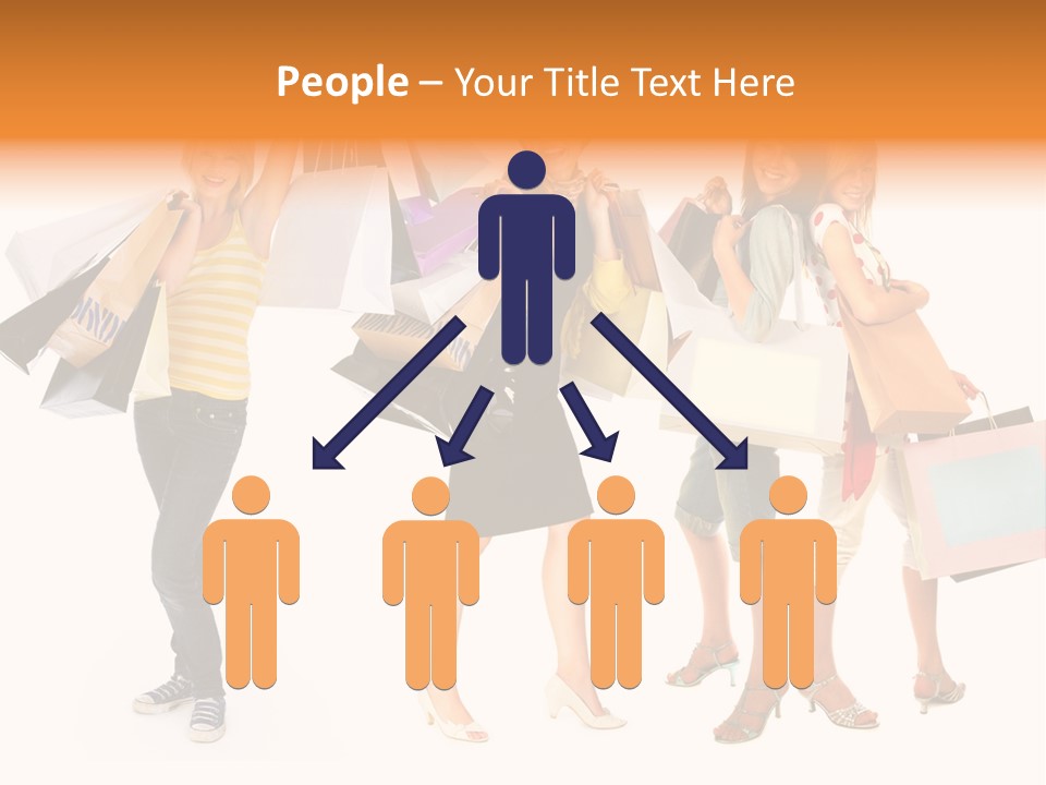 A Group Of Young Women Holding Shopping Bags PowerPoint Template