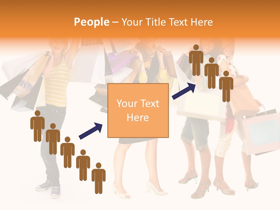 A Group Of Young Women Holding Shopping Bags PowerPoint Template