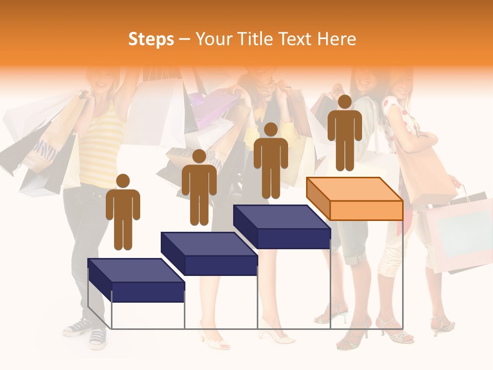 A Group Of Young Women Holding Shopping Bags PowerPoint Template
