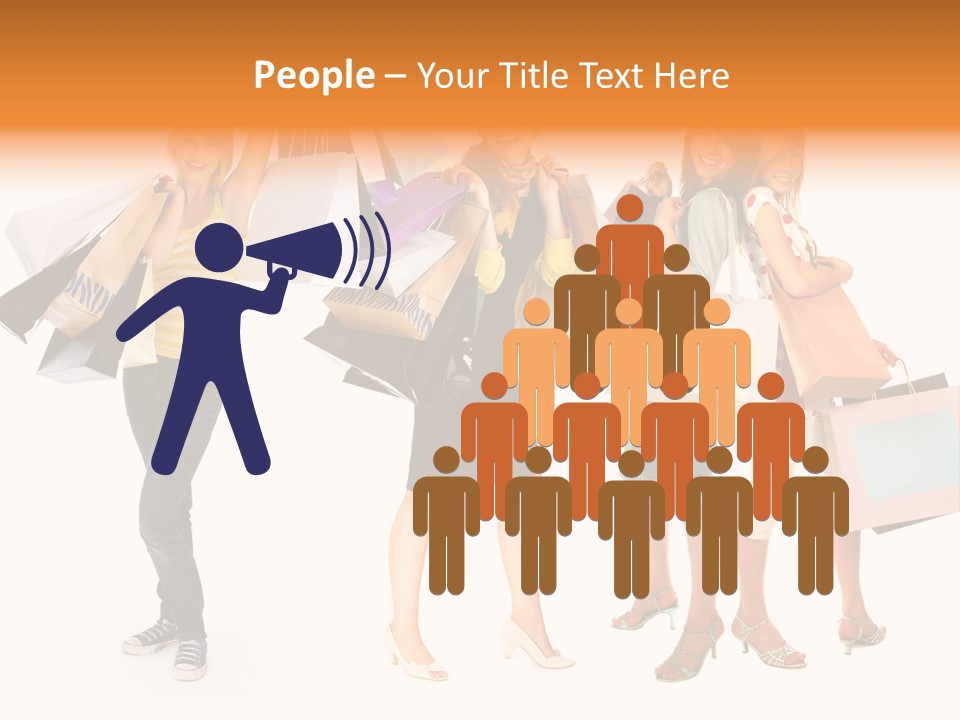 A Group Of Young Women Holding Shopping Bags PowerPoint Template