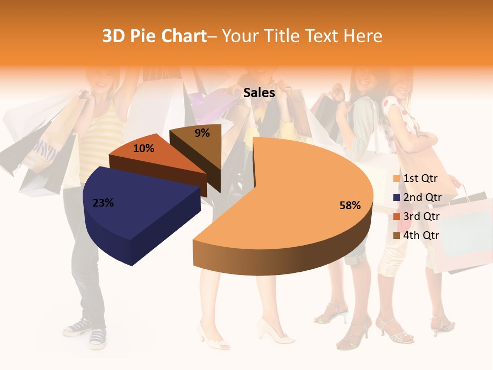 A Group Of Young Women Holding Shopping Bags PowerPoint Template