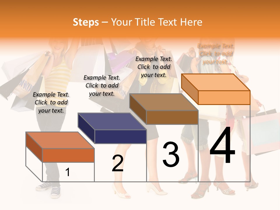 A Group Of Young Women Holding Shopping Bags PowerPoint Template