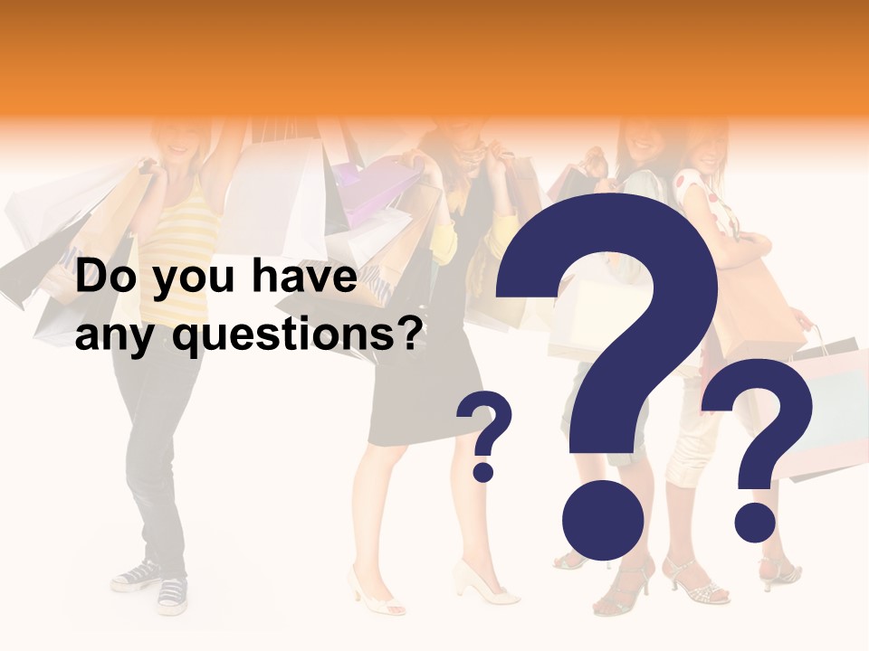 A Group Of Young Women Holding Shopping Bags PowerPoint Template