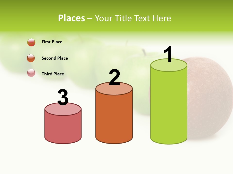 A Row Of Green And Red Apples On A White Background PowerPoint Template