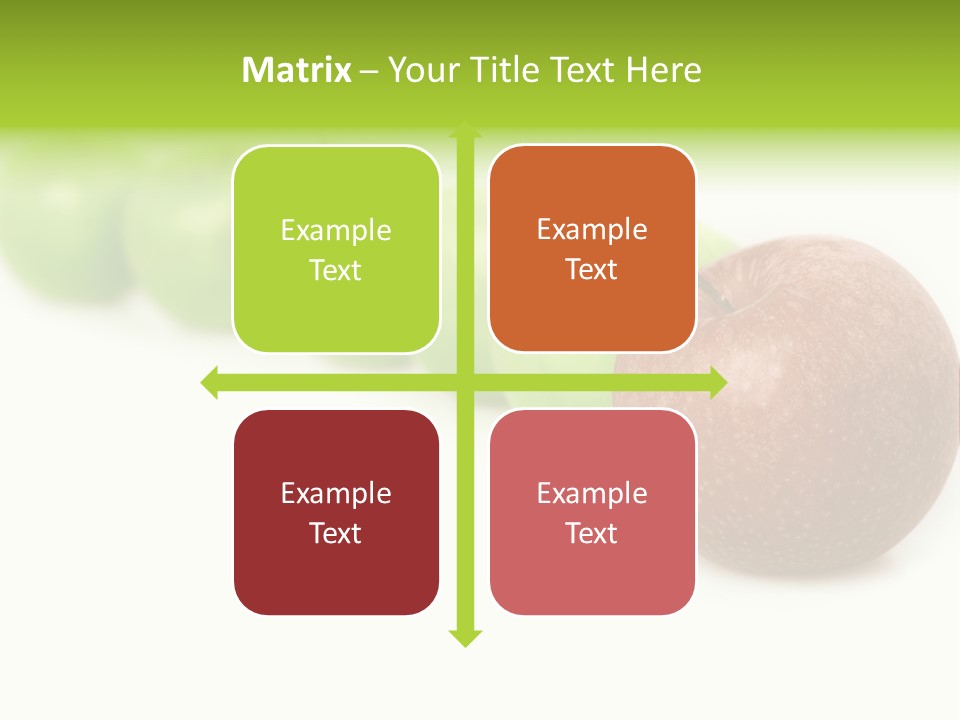 A Row Of Green And Red Apples On A White Background PowerPoint Template