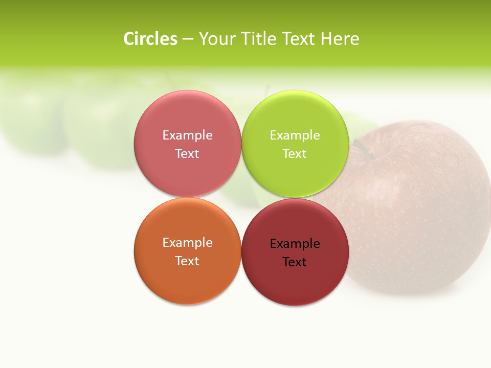 A Row Of Green And Red Apples On A White Background PowerPoint Template