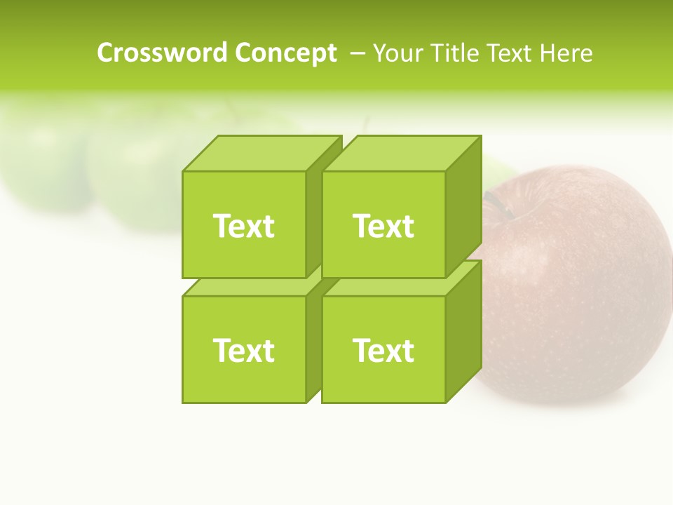 A Row Of Green And Red Apples On A White Background PowerPoint Template