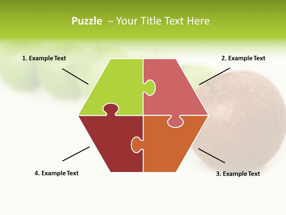 A Row Of Green And Red Apples On A White Background PowerPoint Template