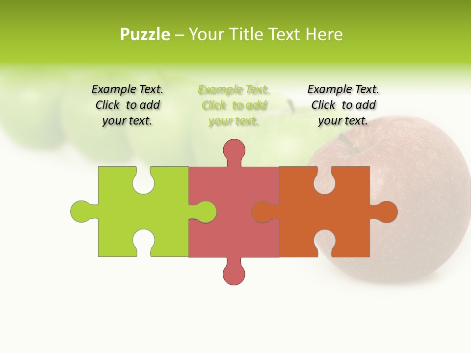 A Row Of Green And Red Apples On A White Background PowerPoint Template