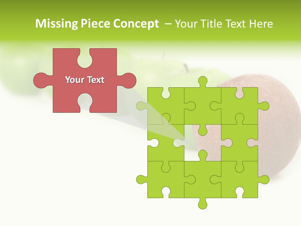 A Row Of Green And Red Apples On A White Background PowerPoint Template