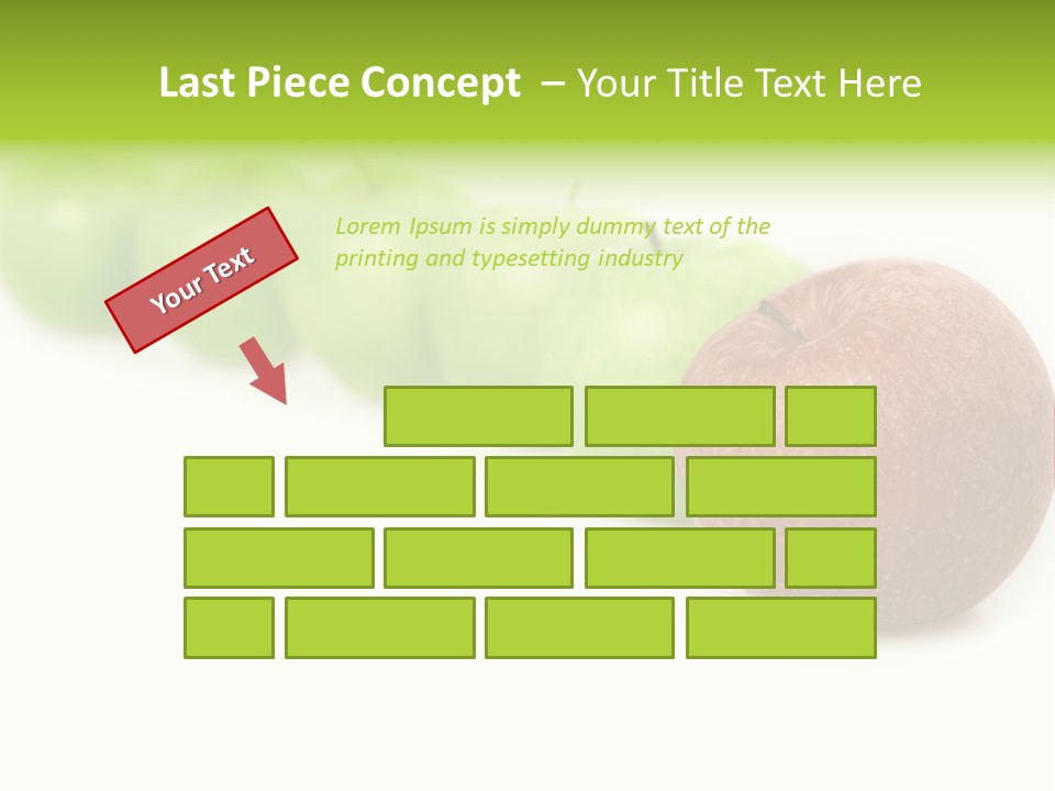 A Row Of Green And Red Apples On A White Background PowerPoint Template