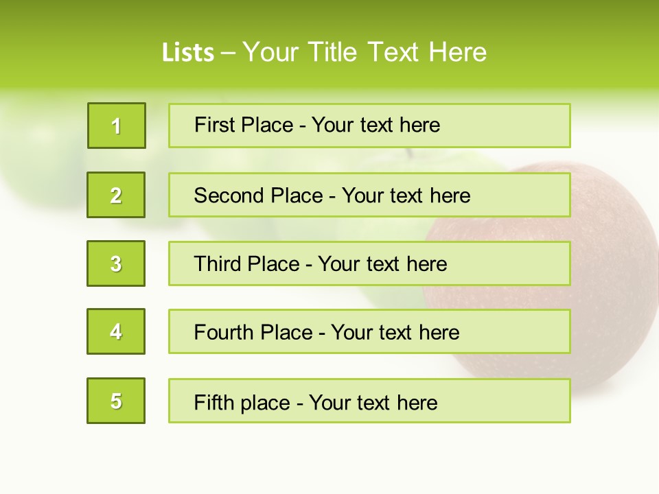 A Row Of Green And Red Apples On A White Background PowerPoint Template