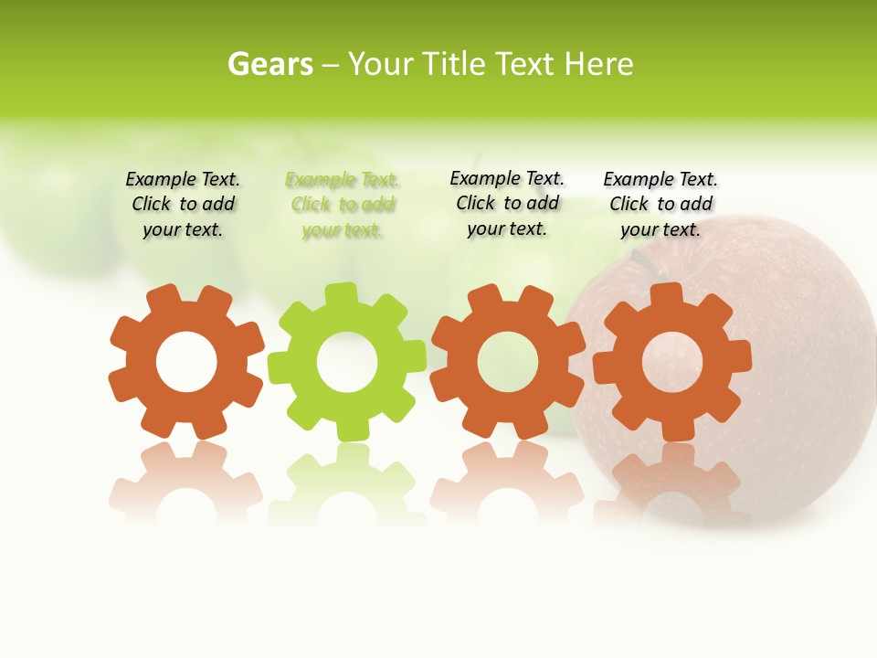 A Row Of Green And Red Apples On A White Background PowerPoint Template