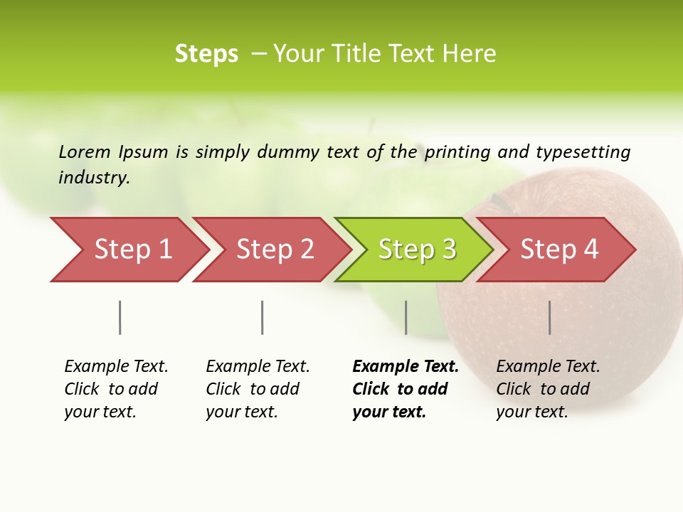 A Row Of Green And Red Apples On A White Background PowerPoint Template