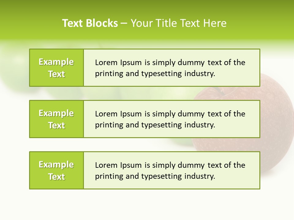A Row Of Green And Red Apples On A White Background PowerPoint Template