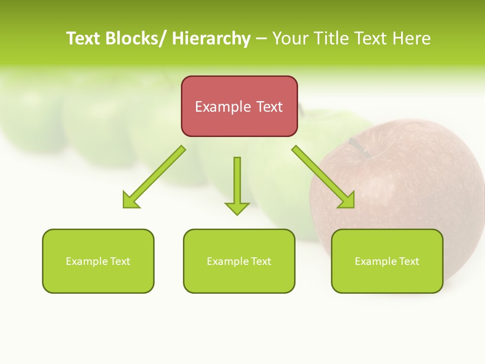 A Row Of Green And Red Apples On A White Background PowerPoint Template