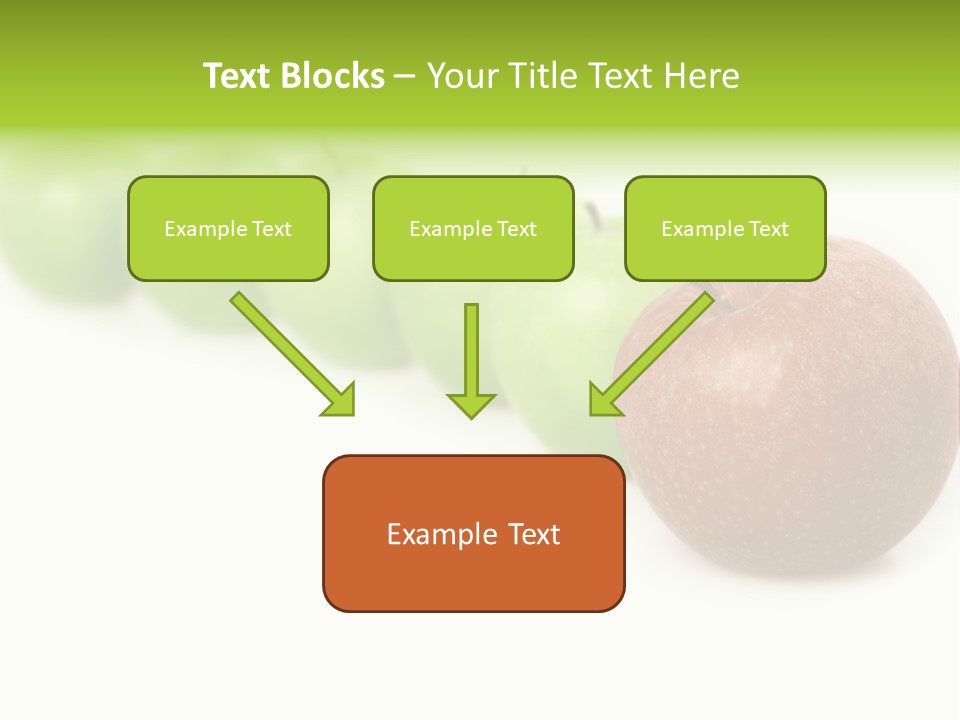 A Row Of Green And Red Apples On A White Background PowerPoint Template
