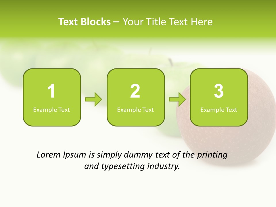A Row Of Green And Red Apples On A White Background PowerPoint Template