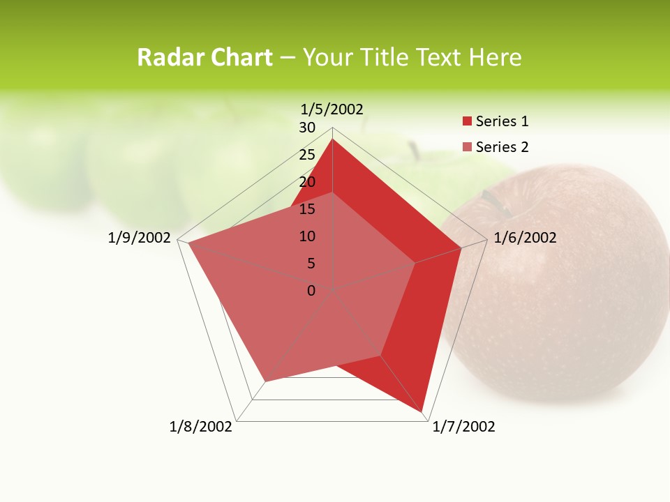 A Row Of Green And Red Apples On A White Background PowerPoint Template
