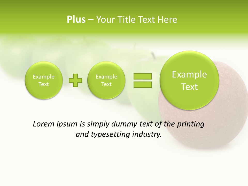 A Row Of Green And Red Apples On A White Background PowerPoint Template