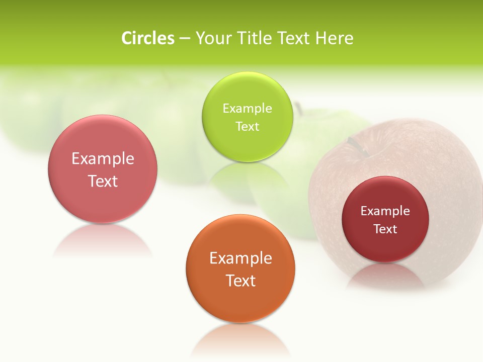 A Row Of Green And Red Apples On A White Background PowerPoint Template