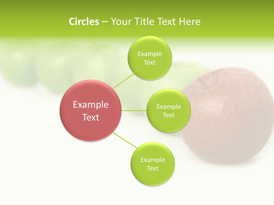 A Row Of Green And Red Apples On A White Background PowerPoint Template