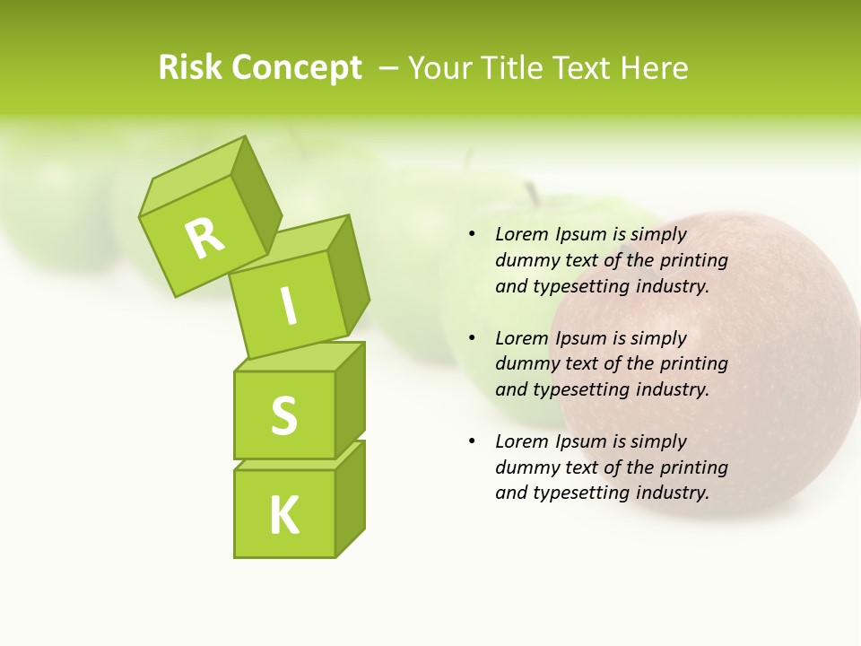 A Row Of Green And Red Apples On A White Background PowerPoint Template