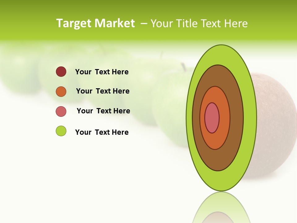 A Row Of Green And Red Apples On A White Background PowerPoint Template