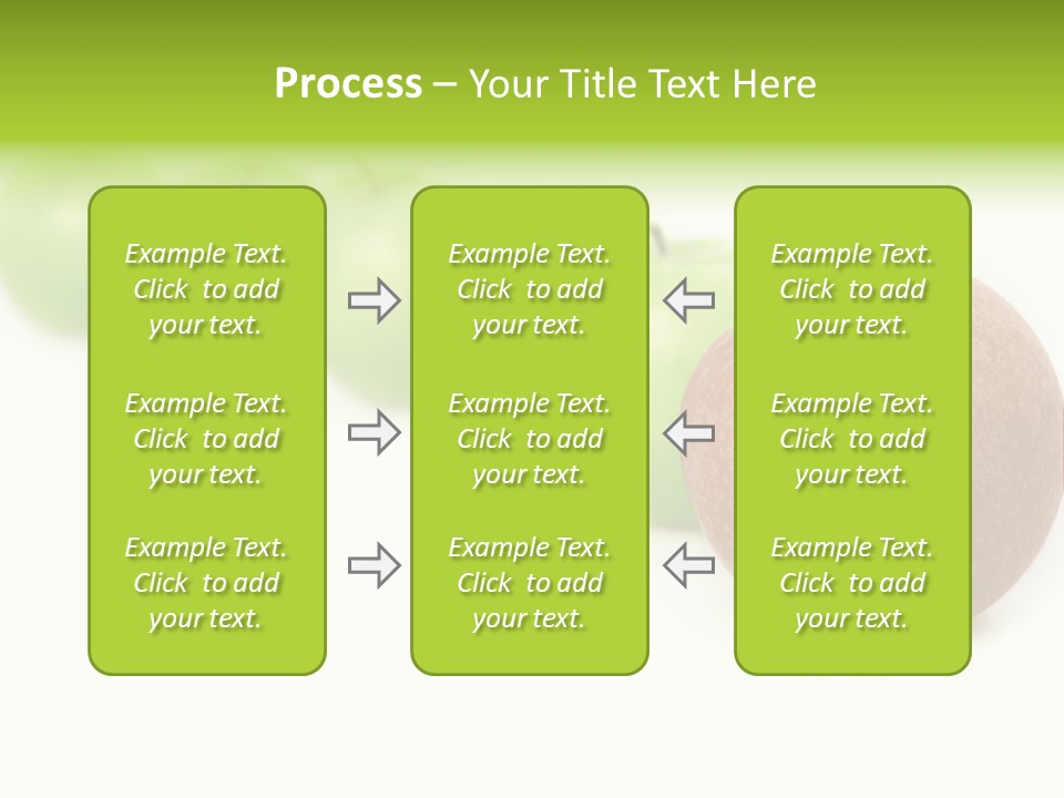 A Row Of Green And Red Apples On A White Background PowerPoint Template